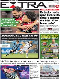 Capa do jornal Extra 21/09/2017