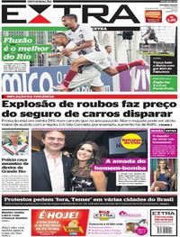 Capa do jornal Extra 22/05/2017