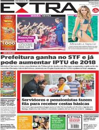 Capa do jornal Extra 22/12/2017