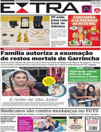 Capa do jornal Extra 24/06/2017