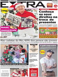 Capa do jornal Extra 24/12/2017