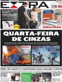 Capa do jornal Extra 25/05/2017