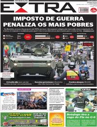 Capa do jornal Extra 25/09/2017