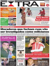 Capa do jornal Extra 26/12/2017