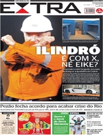 Capa do jornal Extra 27/01/2017