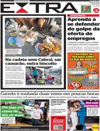 Capa do jornal Extra 30/11/2017