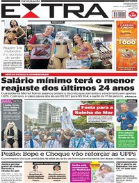 Capa do jornal Extra 30/12/2017