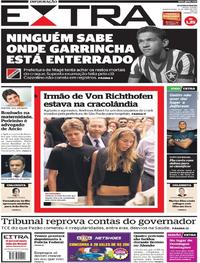 Capa do jornal Extra 31/05/2017