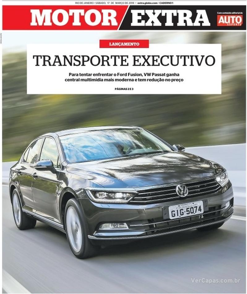 Capa do jornal Extra 17/03/2018