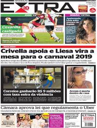 Capa do jornal Extra 01/03/2018