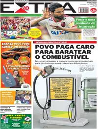 Capa do jornal Extra 01/06/2018