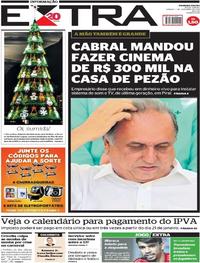 Capa do jornal Extra 01/12/2018