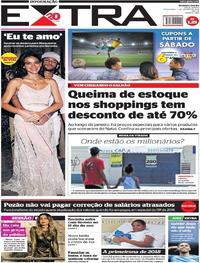 Capa do jornal Extra 02/01/2018