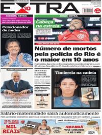 Capa do jornal Extra 02/02/2018