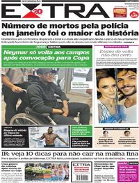 Capa do jornal Extra 02/03/2018