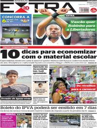 Capa do jornal Extra 03/01/2018