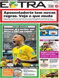 Capa do jornal Extra 03/07/2018