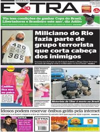 Capa do jornal Extra 03/08/2018