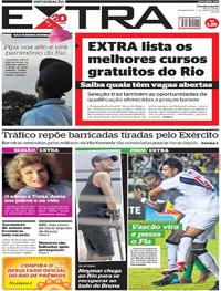 Capa do jornal Extra 05/03/2018