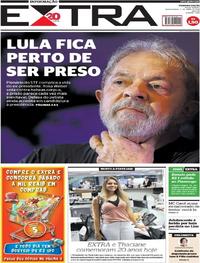Capa do jornal Extra 05/04/2018