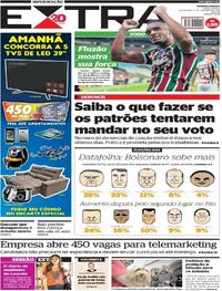 Capa do jornal Extra 05/10/2018