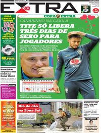 Capa do jornal Extra 06/06/2018