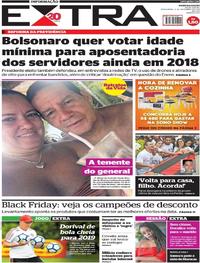 Capa do jornal Extra 06/11/2018