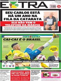 Capa do jornal Extra 07/07/2018