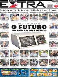 Capa do jornal Extra 07/10/2018