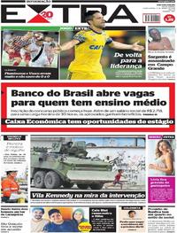 Capa do jornal Extra 08/03/2018