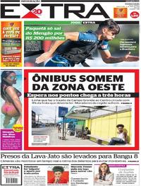 Capa do jornal Extra 08/05/2018