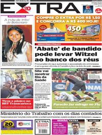 Capa do jornal Extra 08/11/2018