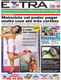 Capa do jornal Extra 09/02/2018