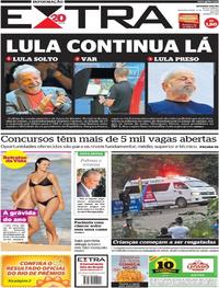 Capa do jornal Extra 09/07/2018