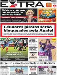 Capa do jornal Extra 10/05/2018