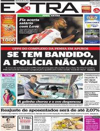 Capa do jornal Extra 11/01/2018