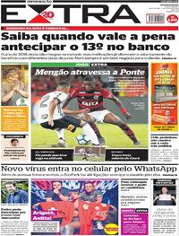 Capa do jornal Extra 11/05/2018