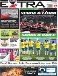 Capa do jornal Extra 11/06/2018