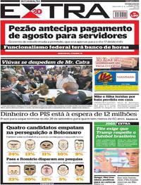 Capa do jornal Extra 11/09/2018