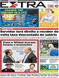 Capa do jornal Extra 12/10/2018