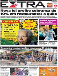 Capa do jornal Extra 13/01/2018