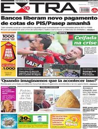 Capa do jornal Extra 13/08/2018