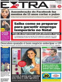 Capa do jornal Extra 14/09/2018