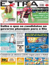 Capa do jornal Extra 14/10/2018