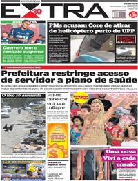 Capa do jornal Extra 15/01/2018