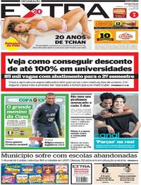 Capa do jornal Extra 15/07/2018