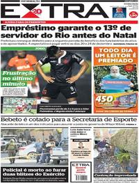 Capa do jornal Extra 15/11/2018