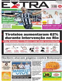 Capa do jornal Extra 17/09/2018