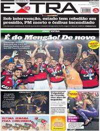Capa do jornal Extra 19/02/2018
