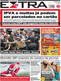 Capa do jornal Extra 19/12/2018